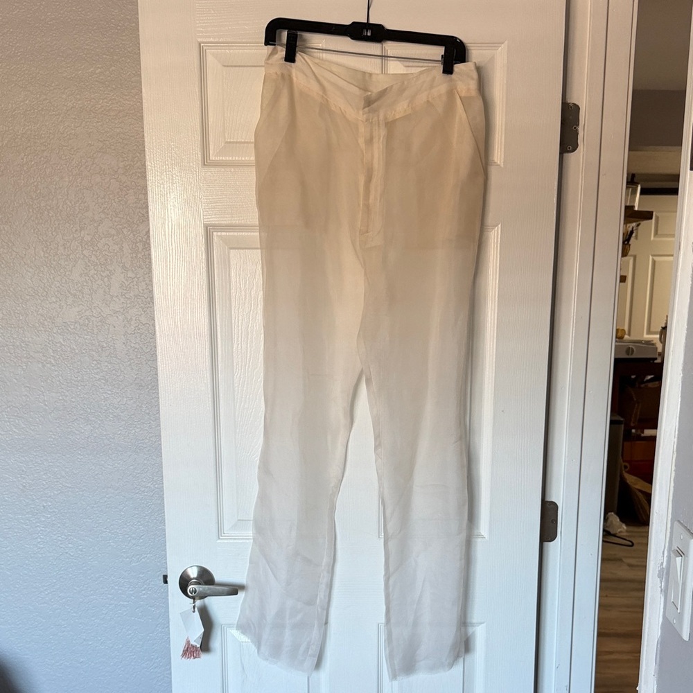Elegant sheer Cream Pants